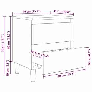 Skříňky pod postel 2 pcs Staré dřevo 40 x 35 x 50 cm - obrázek 7