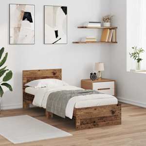Rám postele s čelo Staré dřevo 75 x 190 cm kompozitní dřevo - obrázek 1