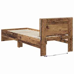 Rám postele s čelo Staré dřevo 75 x 190 cm kompozitní dřevo - obrázek 8