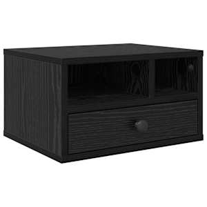 vidaXL Printeri alus Must tamm 40 x 32 x 24 cm Tehispuit