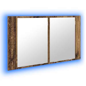 Koupelnová zrcadlová skříň s policí Staré dřevo 80 x 12 x 45 cm - obrázek 2