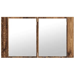 Koupelnová zrcadlová skříň s policí Staré dřevo 80 x 12 x 45 cm - obrázek 8