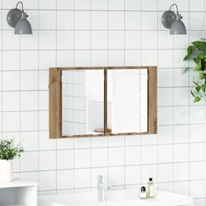 Koupelnová zrcadlová skříň Artisanový dub 80 x 12 x 45 cm - obrázek 1