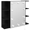 vidaXL Peeglikapp Must tamm 70 x 16,5 x 60 cm Tehispuit