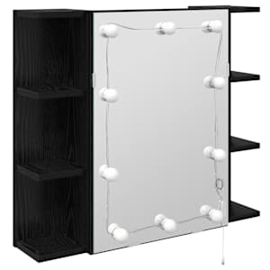 vidaXL Peeglikapp Must tamm 70 x 16,5 x 60 cm Tehispuit