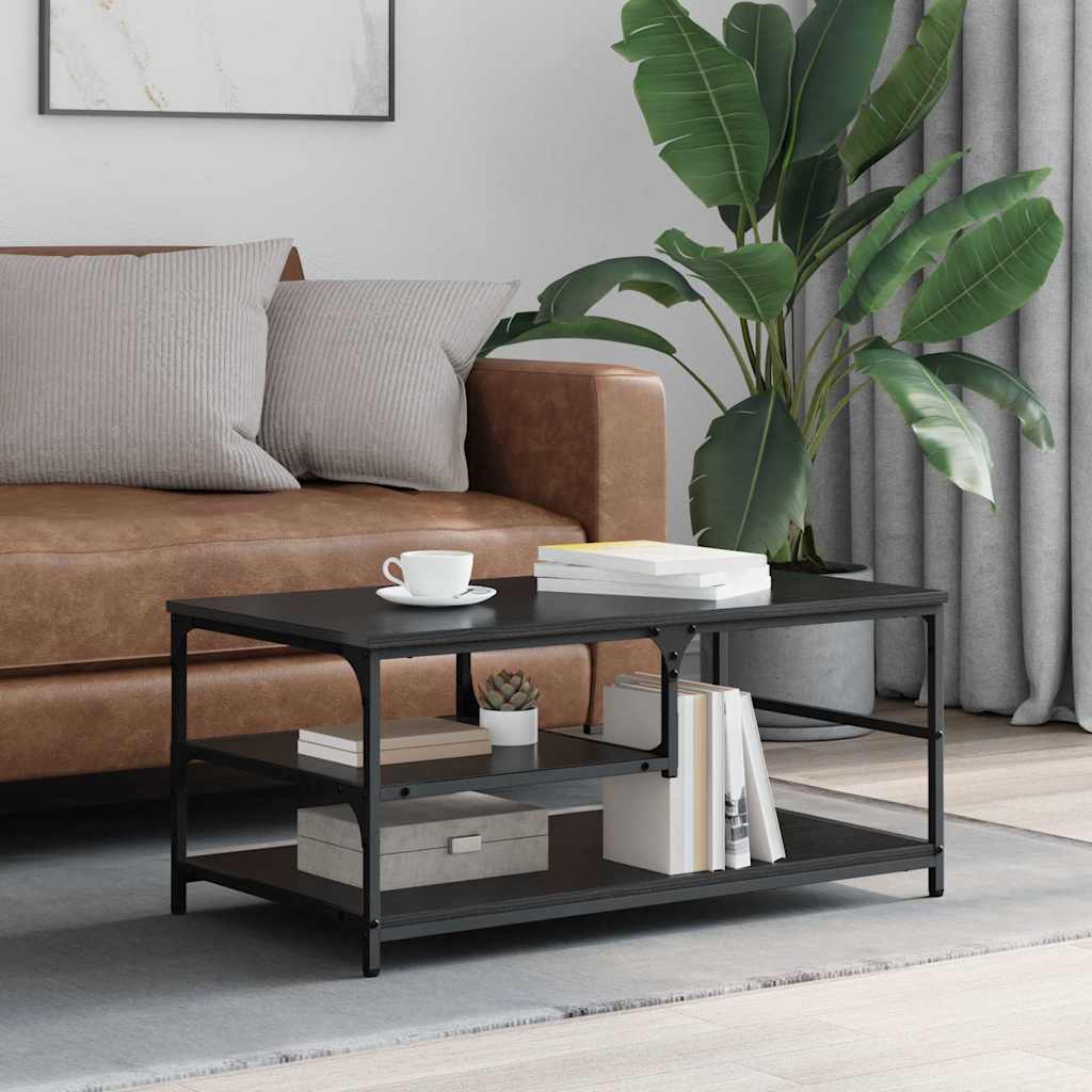 vidaXL Masă de cafea Stejar Negru 90 x 49 x 40 cm Lemn compozit