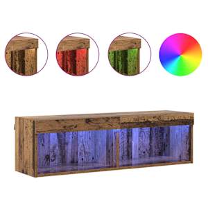 Sestava TV skříněk s LED Nástěnný Staré dřevo 100 x 30 x 30 cm - obrázek 4