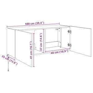 TV wall cabinet Staré dřevo 100 x 35 x 41 cm kompozitní dřevo - obrázek 16