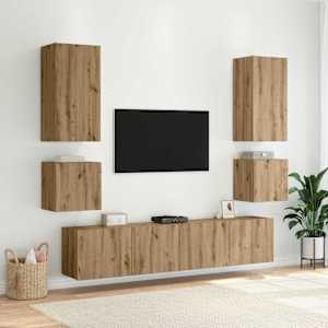 TV wall cabinet Artisanový dub kompozitní dřevo - obrázek 6