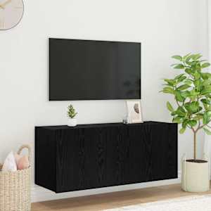 TV stenska omara z LED lučmi Črna Orehovina 100 x 35 x 41 cm