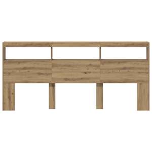 Čelo postele Artisanový dub 220 x 17 x 102 cm kompozitní dřevo - obrázek 6