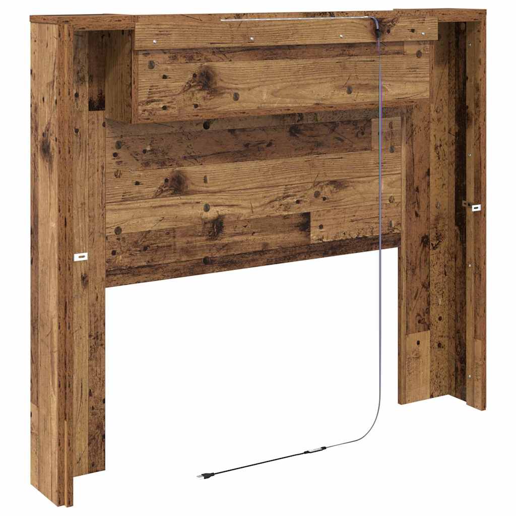 Peats LED -ribatuledega Vana puit 120 x 15 x 103,5 cm Tehispuit - Image 8