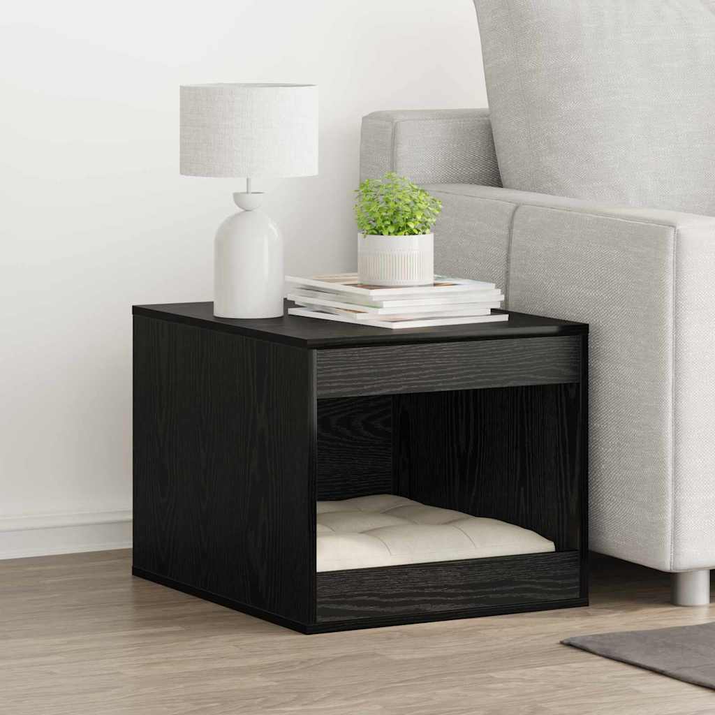 vidaXL Cutie pentru litiera pisici Stejar Negru 47 x 59 x 42 cm