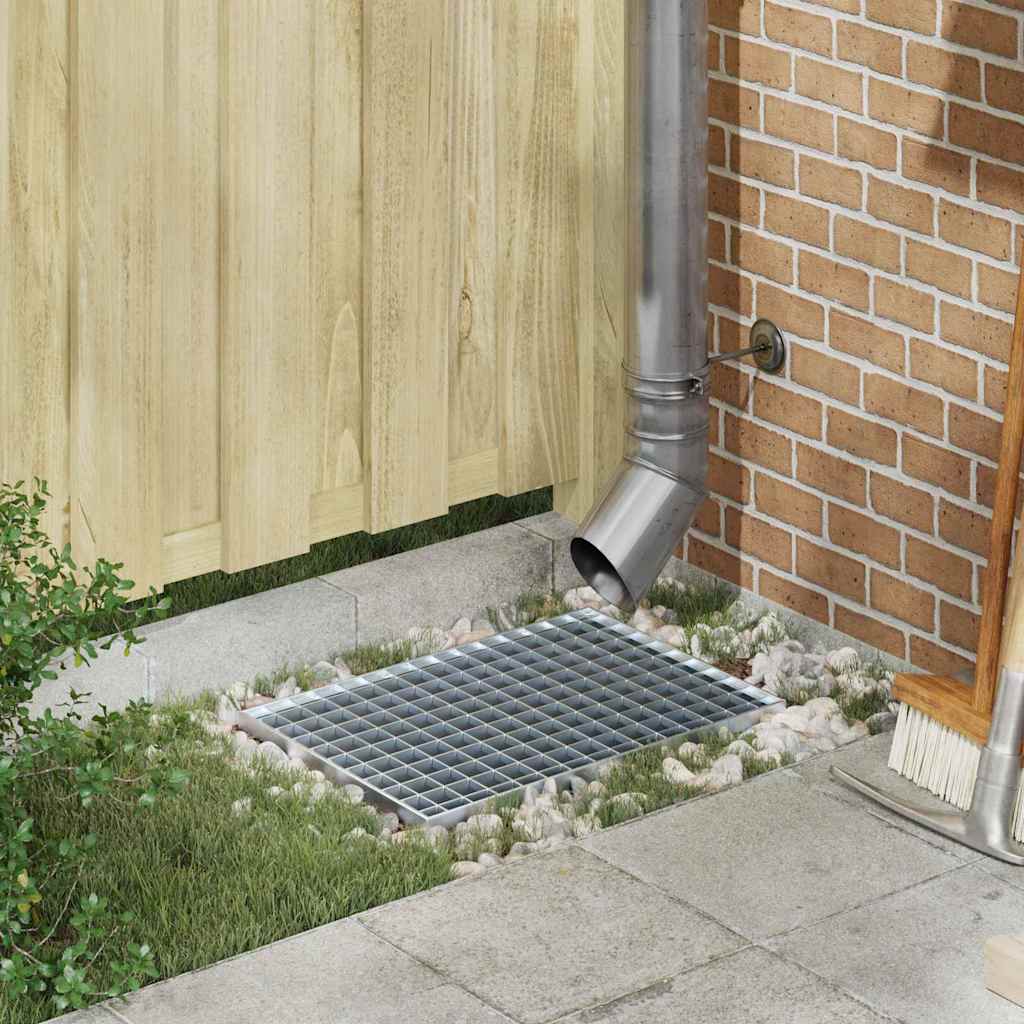  Instalații sanitare  - Grătar Argintiu 50 x 35 x 2 cm Oțel galvanizat prin imersie