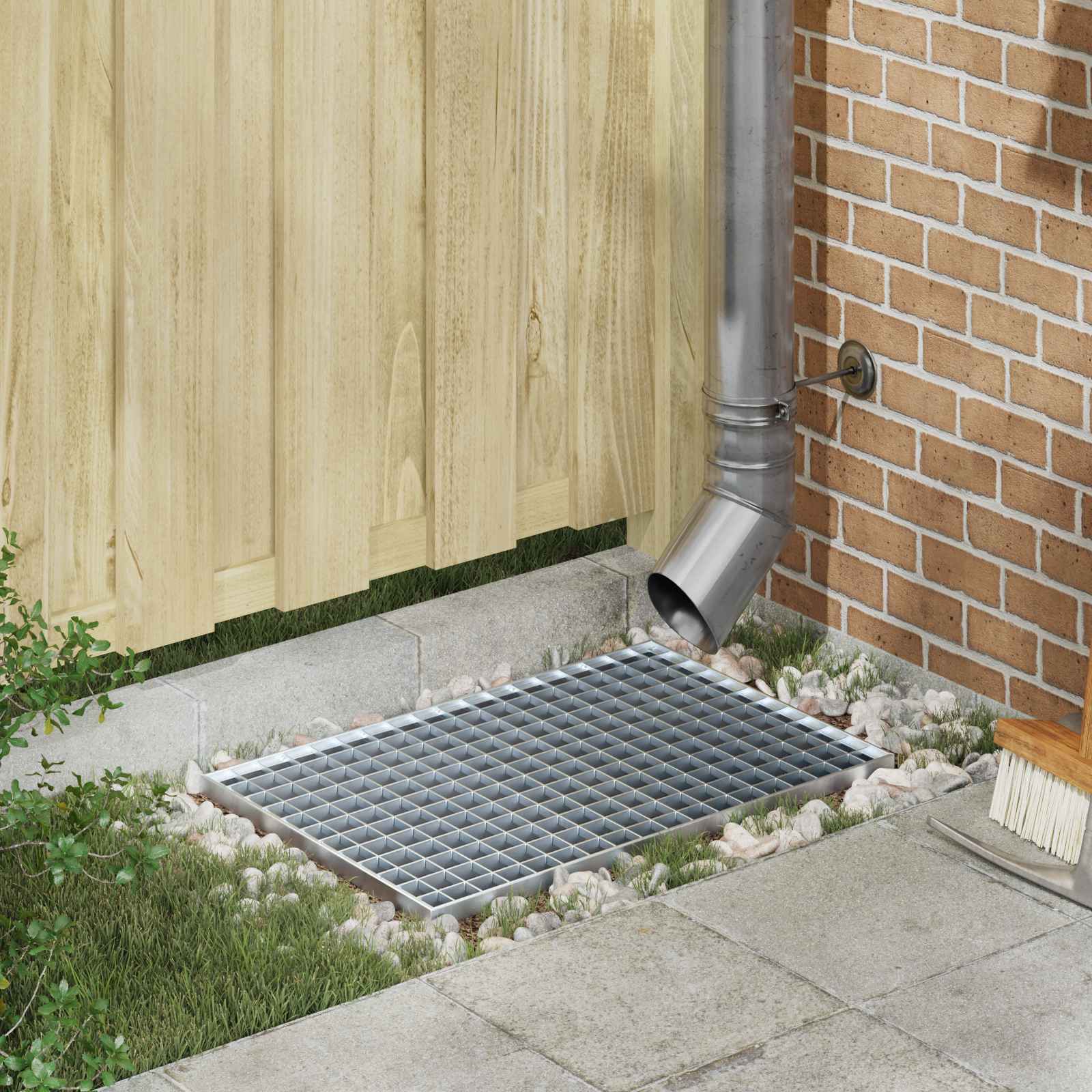  Instalații sanitare  - Grătar Argintiu 60 x 40 x 2 cm Oțel galvanizat prin imersie