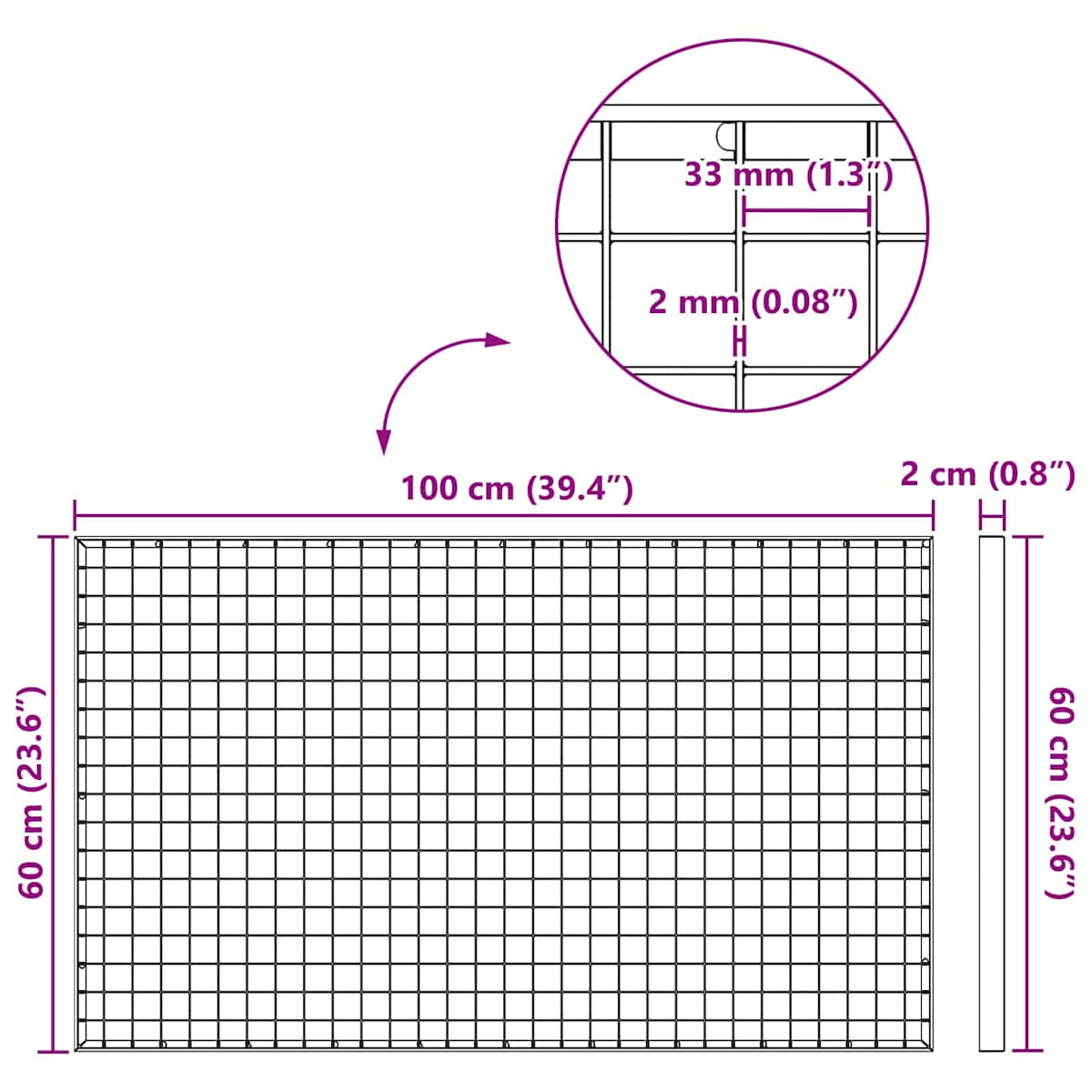 Gitter Sølv x 2 cm Hot-Dip Galvaniseret Stål - Billede 7