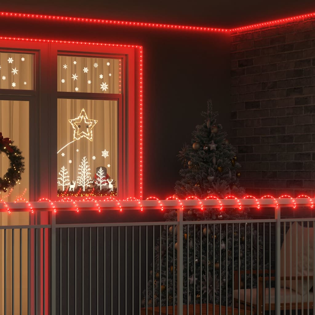 vidaXL Lumină cu sfoară cu 2400 LED Roșu 100 m PVC