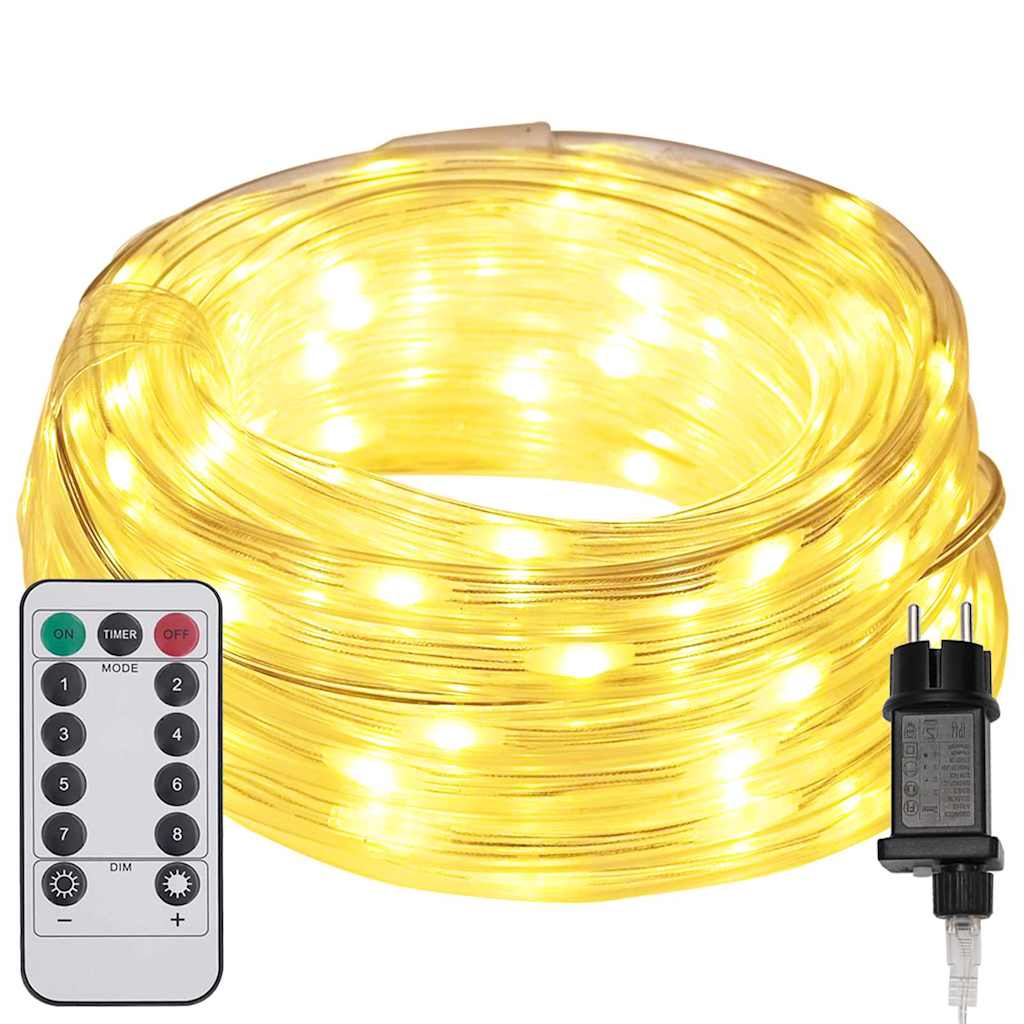 Thumbnail - vidaXL Lichtseil mit 1200 LEDs Warmes Weiß 50 m PVC