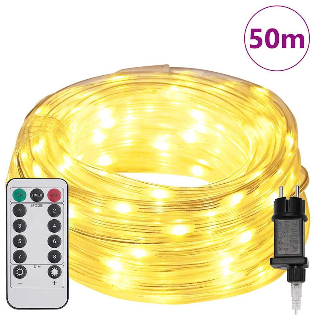 Thumbnail - vidaXL Lichtseil mit 1200 LEDs Warmes Weiß 50 m PVC