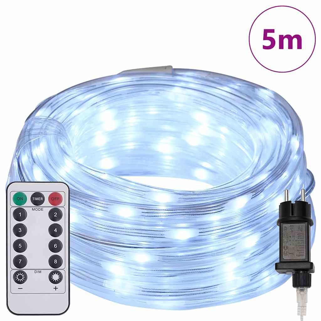 Thumbnail - vidaXL Lichtseil mit 120 LEDs Kaltweiß 5 m PVC