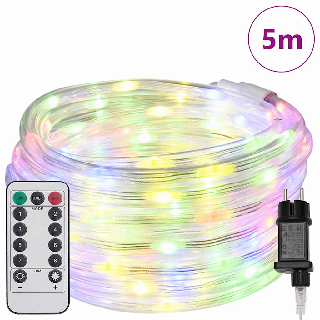 Thumbnail - vidaXL Lichtseil mit 120 LEDs Mehrfarbig 5 m PVC