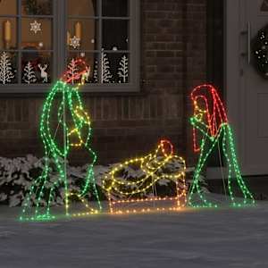 Osvetljene jaslice med 550 LED večbarvno 112 x 71,5 cm PVC