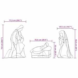 Osvícená jasličková scéna Vícebarevný 112 x 71,5 cm PVC - obrázek 12