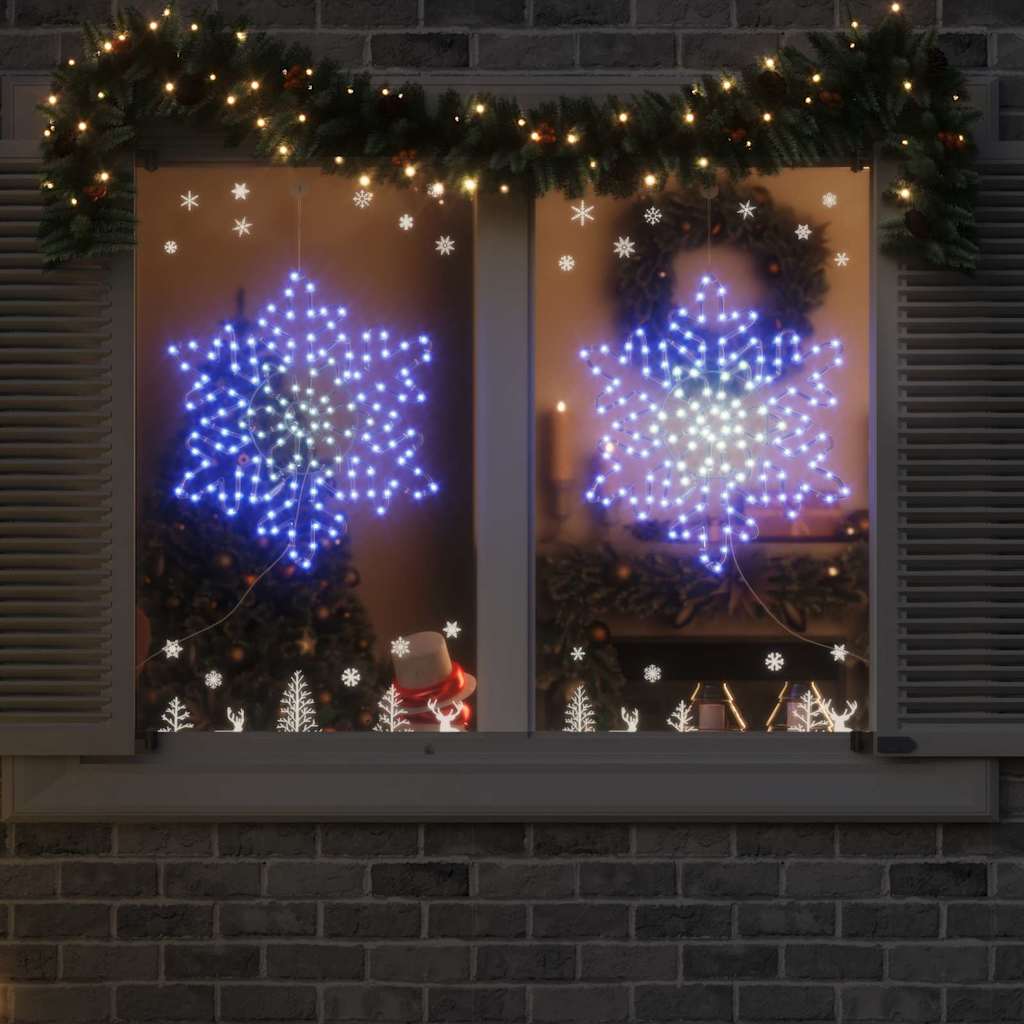 Flocon de Noël avec 156 LED Bleu 55.5 x 55.5 x 0.75cm PVC