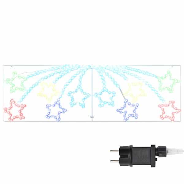 vidaXL J&otilde;ulu T&auml;ht 432 LED-i Mitmev&auml;rviline 182 x 58 cm PVC