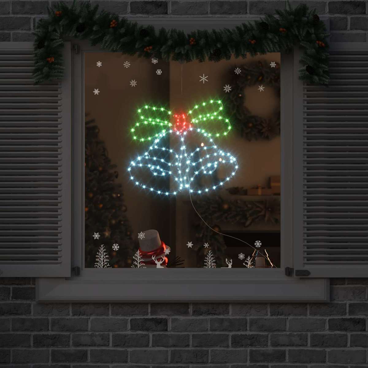 Juleklokke 144 LED'er Flerfarvet 57 x 47,5 cm PVC