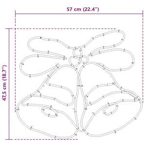 Vánoční zvon s 144 LED diodami Vícebarevný 57 x 47,5 cm PVC - obrázek 10