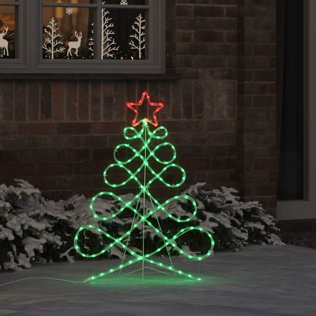 vidaXL Lumină în forma unui brad de Crăciun Multicolour 80 x 56 cm PVC