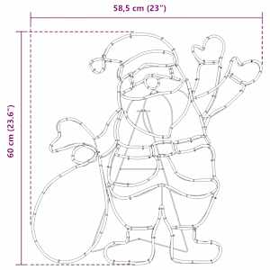 Světlo Santa Claus Vícebarevný 58.5 x 60 x 1.3 cm Železo - obrázek 13