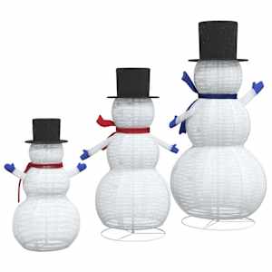 Rodina vánočních sněhuláků 3 pcs Teplá bílá textil - obrázek 8
