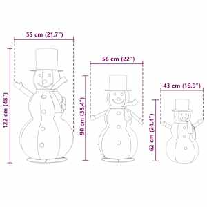 Rodina vánočních sněhuláků 3 pcs Teplá bílá textil - obrázek 12