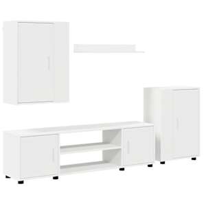 Sestava TV skříněk Nástěnný 4 pcs Bílá Kompozitní dřevo - obrázek 2