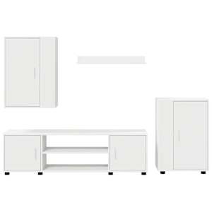 Sestava TV skříněk Nástěnný 4 pcs Bílá Kompozitní dřevo - obrázek 9