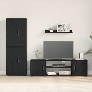 Sestava TV skříněk Nástěnný 4 pcs Černý dub Kompozitní dřevo - obrázek 4
