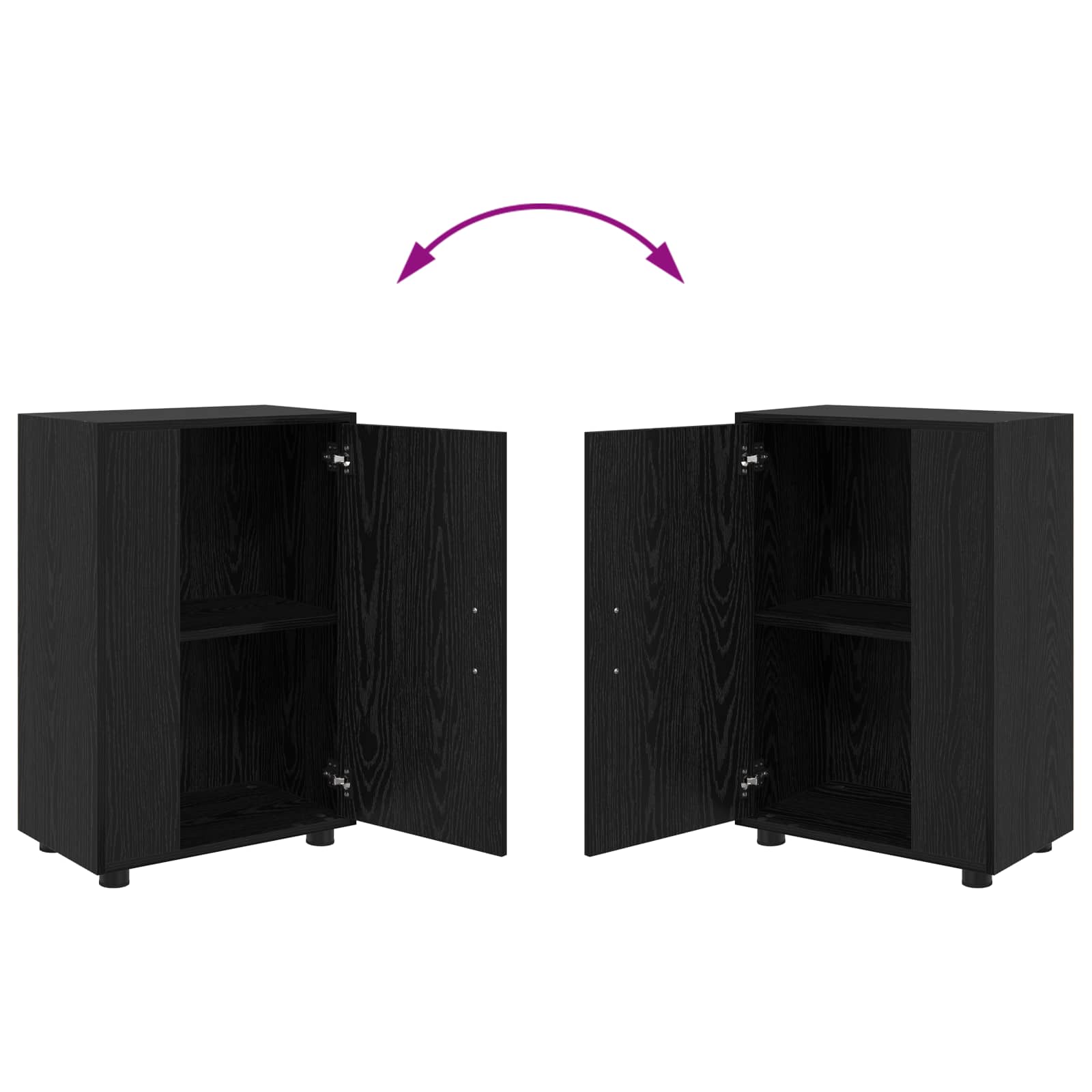 Komplet TV omaric 4 pcs Črna Orehovina Konstruiran les - slika 12