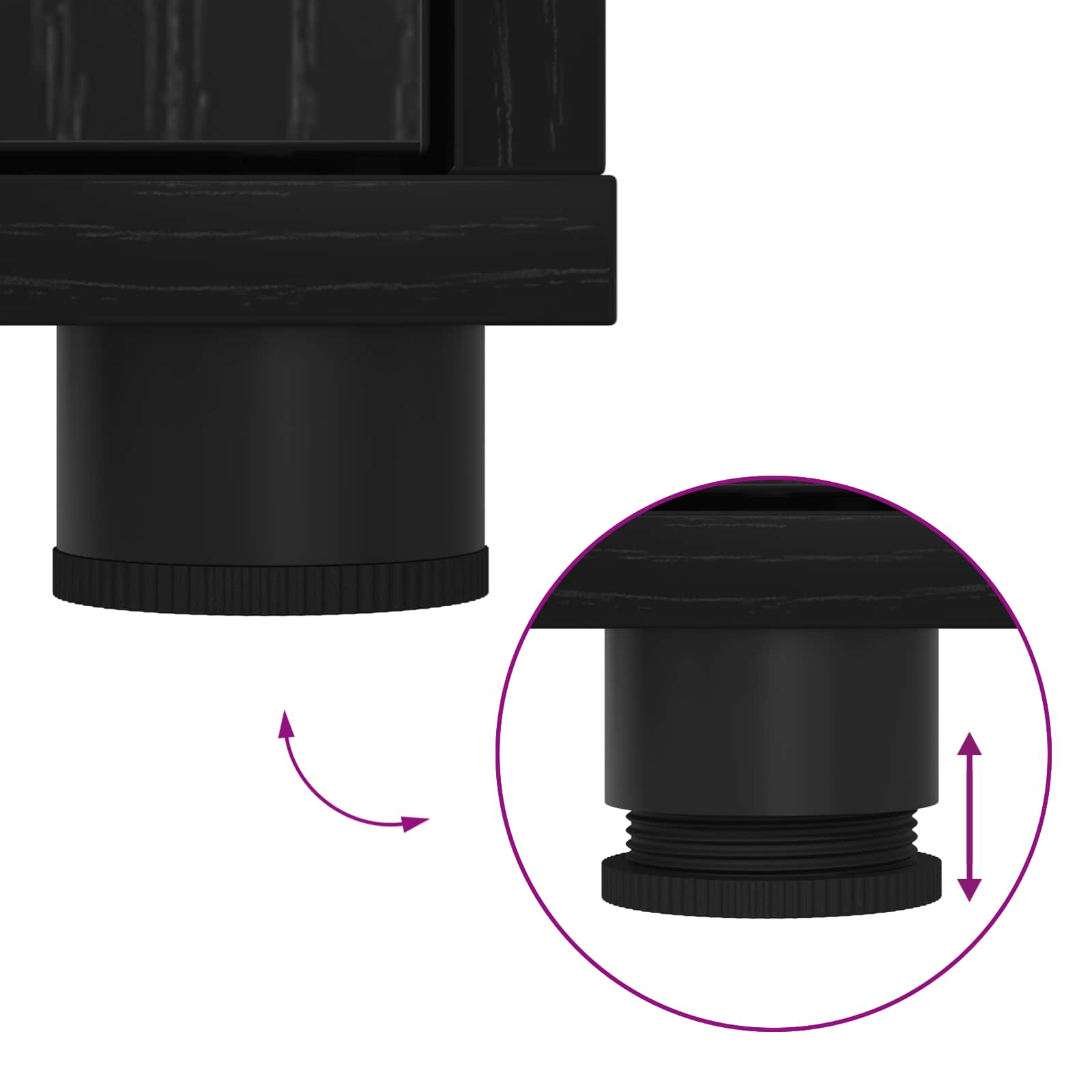 Komplet TV omaric 4 pcs Črna Orehovina Konstruiran les - slika 13