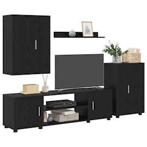 Sestava TV skříněk Nástěnný 4 pcs Černý dub Kompozitní dřevo - obrázek 3