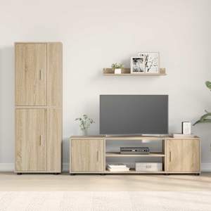 Sestava TV skříněk Nástěnný 4 pcs Sonoma dub Kompozitní dřevo - obrázek 4
