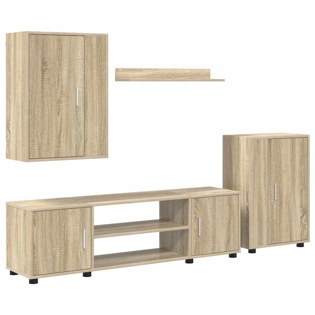 Thumbnail - vidaXL 4-teilige TV-Schrank Set Sonoma-Eiche Holzwerkstoff