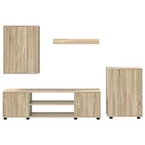 Sestava TV skříněk Nástěnný 4 pcs Sonoma dub Kompozitní dřevo - obrázek 9