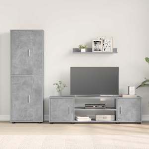 Sestava TV skříněk 4 pcs Betonově šedá Kompozitní dřevo - obrázek 4