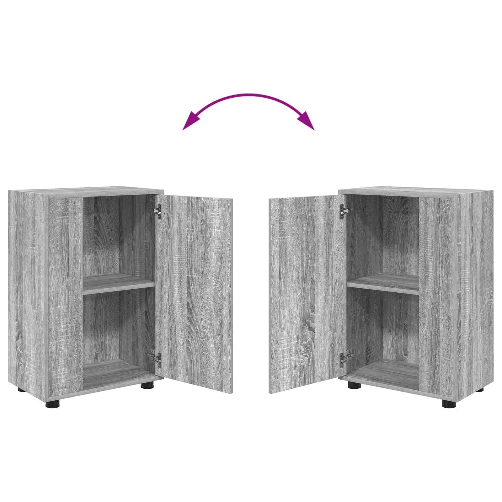 Komplet TV omaric 4 pcs Siva Sonoma Konstruiran les - slika 12