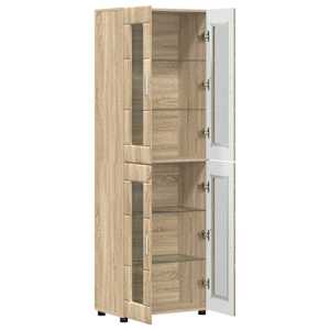 Vysoký bufet s policí FLORIN Sonoma dub 60 x 35 x 182 cm - obrázek 5