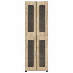 Vysoký bufet s policí FLORIN Sonoma dub 60 x 35 x 182 cm - obrázek 6