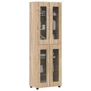 Vysoký bufet s policí FLORIN Sonoma dub 60 x 35 x 182 cm - obrázek 3
