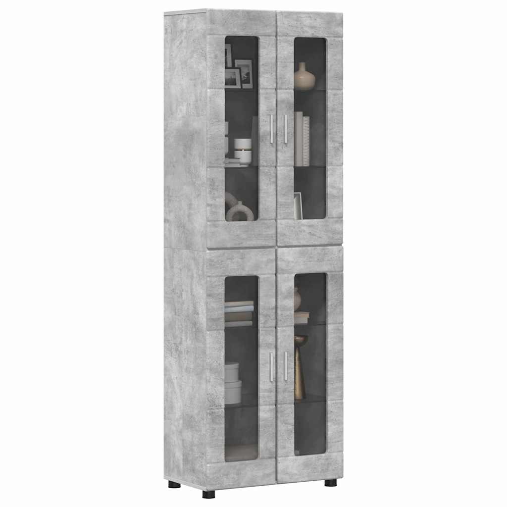 vidaXL Hoge kast met plank Beton Grijs 60 x 35 x 182 cm Bewerkt hout